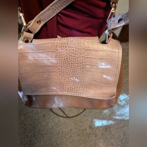 NWOT Anthropologie Gianni Notaro Carol J. Italian Gen Lthr 2 Tone Bag